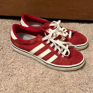 Adidas Americana red suede skateboard shoe